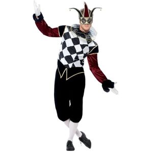 Smiffys Gothic Venetian Harlequin Costume, Black with Top, Trousers & Collar, Halloween Carnival of The Damn Fancy Dress, Adult Dress Up Costumes Smiffys Gothic Venetian Harlequin Costume, Black with Top, Trousers & Collar, Halloween Carnival of The Damn Fancy Dress, Adult Dress Up Costumes
