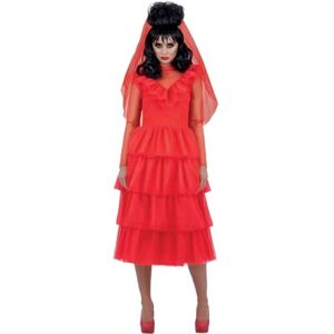 Smiffys Beetlejuice Lydia Bride Adult Costume Mini Dress Veil and Choker in Red Tiered Layered Design Official Warner Brothers Licensed Costume Perfect for Matching Family Fancy Dress Smiffys Beetlejuice Lydia Bride Adult Costume Mini Dress Veil and Choker in Red Tiered Layered Design Official Warner Brothers Licensed Costume Perfect for Matching Family Fancy Dress
