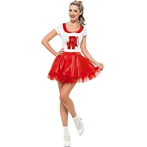 Smiffys Sandy Cheerleader Costume, Red & White, Skirt & Top with Tulle Underskirt, Official Grease License Outfit with Rodeo High Emblem for Group Costumes, Cheer Your Way Through Retro Fun! Smiffys Sandy Cheerleader Costume, Red & White, Skirt & Top with Tulle Underskirt, Official Grease License Outfit with Rodeo High Emblem for Group Costumes, Cheer Your Way Through Retro Fun!