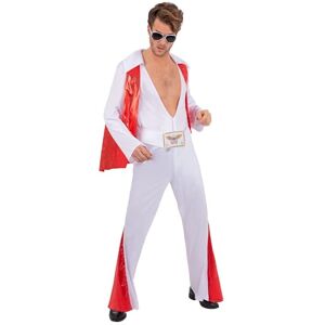Smiffys Elvis Presley White Jumpsuit Costume for Adults, Officially Licensed 1970s Rock 'n' Roll Outfit with Cape, King of Rock Elvis Fancy Dress for Men, 70s Music Icon Stage Jumpsuit, X-Large Smiffys Elvis Presley White Jumpsuit Costume for Adults, Officially Licensed 1970s Rock 'n' Roll Outfit with Cape, King of Rock Elvis Fancy Dress for Men, 70s Music Icon Stage Jumpsuit, X-Large
