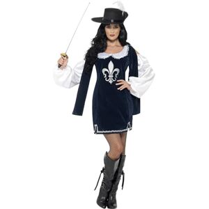 Smiffys Womens/Ladies Musketeer Costume Set (S) (Navy/White/Black) Smiffys Womens/Ladies Musketeer Costume Set (S) (Navy/White/Black)