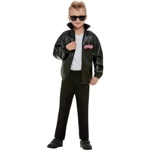 Smiffys Grease Kids T-Birds Jacket in Black, Officially Licensed, Features T-Birds Badge and Grease Logo on Front, Ideal for Matching Group Fancy Dress and Playful Music-Themed Events Halloween Smiffys Grease Kids T-Birds Jacket in Black, Officially Licensed, Features T-Birds Badge and Grease Logo on Front, Ideal for Matching Group Fancy Dress and Playful Music-Themed Events Halloween