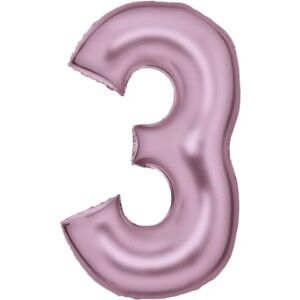 amscan Large Number 3 Silk Lustre Pastel Pink Foil Balloon N34 Packed 86 cm amscan Large Number 3 Silk Lustre Pastel Pink Foil Balloon N34 Packed 86 cm
