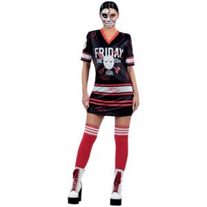 Smiffys Friday the 13th Ladies Costume, Printed Hockey Dress in Black, White, and Red, Officially Licensed, Quality Material, Perfect for Groups, Stag and Hen Nights, Halloween, and Themed Events Smiffys Friday the 13th Ladies Costume, Printed Hockey Dress in Black, White, and Red, Officially Licensed, Quality Material, Perfect for Groups, Stag and Hen Nights, Halloween, and Themed Events