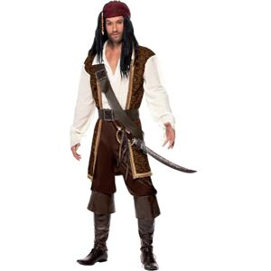 Smiffys High Seas Pirate Costume, Brown, L Size 42 inches-44 inches Smiffys High Seas Pirate Costume, Brown, L Size 42 inches-44 inches