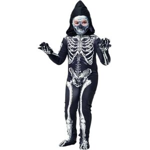 Fato de esqueleto com efeito envelhecido e capuz para criança - Costume Fato de esqueleto com efeito envelhecido e capuz para criança - Costume
