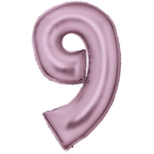 amscan Large Number 9 Silk Lustre Pastel Pink Foil Balloon N34 Packed 86 cm amscan Large Number 9 Silk Lustre Pastel Pink Foil Balloon N34 Packed 86 cm