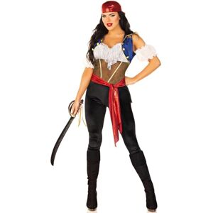 Leg Avenue 87251 Ravishing Pirate Catsuit Women's Costume, Multicoloured Leg Avenue 87251 Ravishing Pirate Catsuit Women's Costume, Multicoloured