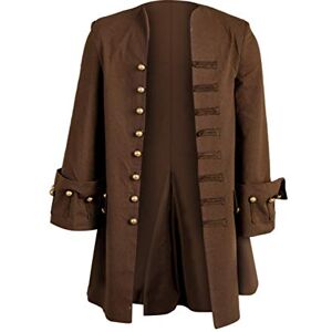 Nasfotim NEWSAIL Men's Medieval Pirate Jacket Steampunk Coat Captain Adult Halloween Cosplay Costume, Brown, Medium Nasfotim NEWSAIL Men's Medieval Pirate Jacket Steampunk Coat Captain Adult Halloween Cosplay Costume, Brown, Medium