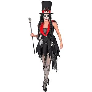 W WIDMANN MILANO Party Fashion Dia de los Muertos Costume Dress with Hat Voodoo Priestess Magician Fancy Dress Halloween W WIDMANN MILANO Party Fashion Dia de los Muertos Costume Dress with Hat Voodoo Priestess Magician Fancy Dress Halloween