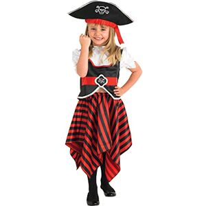 Rubies 883620L Official Toddler Girl's Generic Little Lass Pirate Costume, Multi-Colour, 7-8 Years Halloween Rubies 883620L Official Toddler Girl's Generic Little Lass Pirate Costume, Multi-Colour, 7-8 Years Halloween