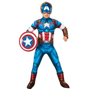 Rubies 301736M Captain America Deluxe Kids Fancy Dress, Boys, Multicolour, 9-10 Years Halloween Rubies 301736M Captain America Deluxe Kids Fancy Dress, Boys, Multicolour, 9-10 Years Halloween