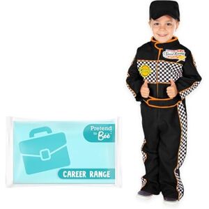 PRETEND TO BEE Racing Driver Dress Up Costume for Kids, Black Racing Cap and Suit, 5-7 Years PRETEND TO BEE Racing Driver Dress Up Costume for Kids, Black Racing Cap and Suit, 5-7 Years