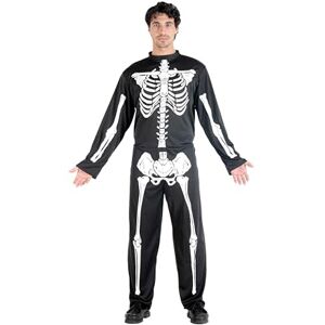 Ciao 62127 Scheletro Costume Travestimento Uomo Adulto (Taglia Unica) Skeleton Adult Fancy Dress, Black, White Ciao 62127 Scheletro Costume Travestimento Uomo Adulto (Taglia Unica) Skeleton Adult Fancy Dress, Black, White