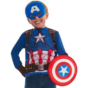 Rubies Official Marvel Captain America Dress Up Set Child Costume, Kids Fancy Dress, Size Ages 4-6 Years Halloween Rubies Official Marvel Captain America Dress Up Set Child Costume, Kids Fancy Dress, Size Ages 4-6 Years Halloween