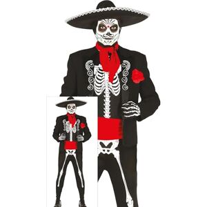 FIESTAS GUIRCA Mexican Skeleton Men Fancy Dress Costume Mariachi Day of the Dead Suit Mens Halloween Costumes Size Teens 14-16 Years FIESTAS GUIRCA Mexican Skeleton Men Fancy Dress Costume Mariachi Day of the Dead Suit Mens Halloween Costumes Size Teens 14-16 Years