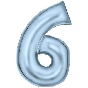 amscan Large Number 6 Silk Lustre Pastel Blue Foil Balloon N34 Wrapped 86 cm amscan Large Number 6 Silk Lustre Pastel Blue Foil Balloon N34 Wrapped 86 cm