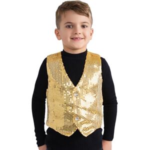 Dress Up America Gold Sequin Waistcoat Kids Shiny Dance Vest Sparkly Gold Waistcoat for Kids Golden Party Costume Dress Up America Gold Sequin Waistcoat Kids Shiny Dance Vest Sparkly Gold Waistcoat for Kids Golden Party Costume