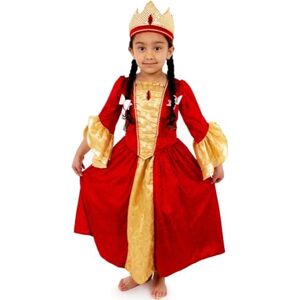 PRETEND TO BEE Royal Queen Dress Up Costume for Kids, Dress & Crown, Years 5-7, Red & Gold PRETEND TO BEE Royal Queen Dress Up Costume for Kids, Dress & Crown, Years 5-7, Red & Gold