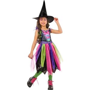 Rubies 1001676S000 Bright-Night Witch Kids Fancy Dress, Girls, Multicoloured, 7-8 Years Halloween Rubies 1001676S000 Bright-Night Witch Kids Fancy Dress, Girls, Multicoloured, 7-8 Years Halloween