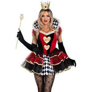 Leg Avenue 87219 10101 2 Pc Queen of Hearts Halloween Costume, Multicolor, S Leg Avenue 87219 10101 2 Pc Queen of Hearts Halloween Costume, Multicolor, S