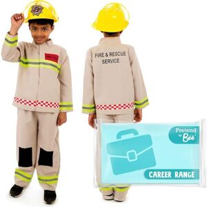 PRETEND TO BEE Deluxe Firefighter Dress Up Costume for Kids, 5-7 Years, Beige & Yellow PRETEND TO BEE Deluxe Firefighter Dress Up Costume for Kids, 5-7 Years, Beige & Yellow