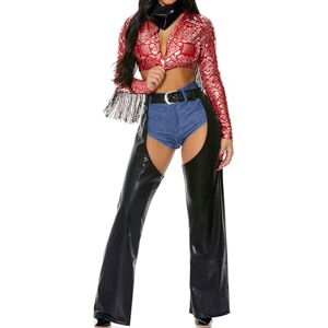 Forplay 551561 Saddle Up Cowgirl Costume Jessie Adult Sized, Solid, Red, XS/S Forplay 551561 Saddle Up Cowgirl Costume Jessie Adult Sized, Solid, Red, XS/S
