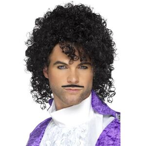 Smiffys 80s Purple Musician Kit, Black with Wig & Tash, 1980's Fancy Dress, 1980s Dress Up Wigs Halloween Smiffys 80s Purple Musician Kit, Black with Wig & Tash, 1980's Fancy Dress, 1980s Dress Up Wigs Halloween