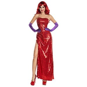 Party King PK205 Women's Toon Starlet Sexy Costume Dress Set Jessica Rabbit Adult Sized, Red, Medium Party King PK205 Women's Toon Starlet Sexy Costume Dress Set Jessica Rabbit Adult Sized, Red, Medium