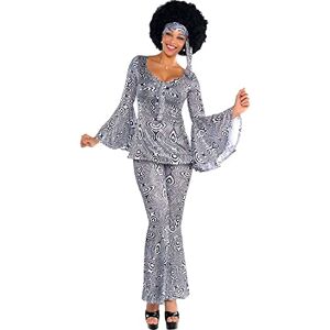 amscan 844231-55 Adults Dancing Queen Fancy Dress 1970s Disco Fever Costume (UK Dress 10-12) amscan 844231-55 Adults Dancing Queen Fancy Dress 1970s Disco Fever Costume (UK Dress 10-12)