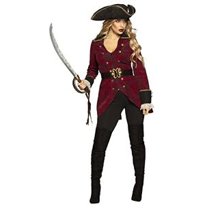 Boland 83768 Pirate Hurricane Costume, Coat, Hat and Belt, for Women, Sailor, Pirates, Fancy Dress, Carnival, Theme Party Boland 83768 Pirate Hurricane Costume, Coat, Hat and Belt, for Women, Sailor, Pirates, Fancy Dress, Carnival, Theme Party