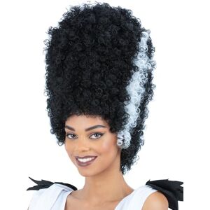Smiffys Monster Bride Beehive Wig Black and White Streaked Hair Accessory for Halloween Fancy Dress Gothic Bride Costumes Smiffys Monster Bride Beehive Wig Black and White Streaked Hair Accessory for Halloween Fancy Dress Gothic Bride Costumes