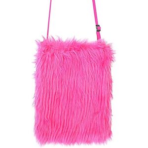 W WIDMANN MILANO Party Fashion WIDMANN 09818 Plush Handbag for Adults Women, Neon, Disco, 80s, 60s, Hippie, Pink Night, Pride, Carnival, Theme Parties, Fluorescent Pink Color W WIDMANN MILANO Party Fashion WIDMANN 09818 Plush Handbag for Adults Women, Neon, Disco, 80s, 60s, Hippie, Pink Night, Pride, Carnival, Theme Parties, Fluorescent Pink Color