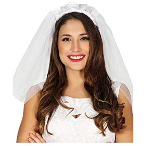 FIESTAS GUIRCA White Bride Veil Headband (One Size) Fun Fancy Dress Accessory for Hen Party, Bachelorette Party and Bride To Be Ideal for Adult Women White FIESTAS GUIRCA White Bride Veil Headband (One Size) Fun Fancy Dress Accessory for Hen Party, Bachelorette Party and Bride To Be Ideal for Adult Women White