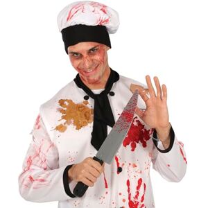 FIESTAS GUIRCA Bloody Knife (42 cm) Toy Weapon for Killer Chef Fancy Dress at Halloween and Horror Parties Ideal for Children and Adults Silver Black Red FIESTAS GUIRCA Bloody Knife (42 cm) Toy Weapon for Killer Chef Fancy Dress at Halloween and Horror Parties Ideal for Children and Adults Silver Black Red