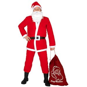 Ciao 25010 25010-Santa Claus with Jute Bag, Red/White, One Size, Unisex, Unique Ciao 25010 25010-Santa Claus with Jute Bag, Red/White, One Size, Unisex, Unique