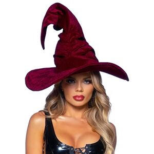 Leg Avenue velvet ruched witch hat, O/S (Burgundy) Leg Avenue velvet ruched witch hat, O/S (Burgundy)