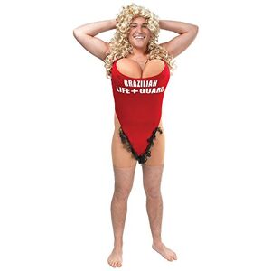 Bristol Novelty Hairy Mary Red Brazilian Lifeguard All-in-One Costume for Adult Hilarious Design, Perfect for Sports & Games, Stag Do, Beach, & Pool Parties Halloween Bristol Novelty Hairy Mary Red Brazilian Lifeguard All-in-One Costume for Adult Hilarious Design, Perfect for Sports & Games, Stag Do, Beach, & Pool Parties Halloween