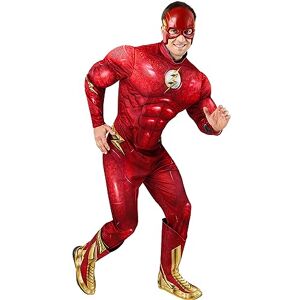 Rubies Rubie's 703017L000 DC Comics Flash the Movie Deluxe Costume Jumpsuit and Mask Adult Fancy Dress, Men, Red, Large Halloween Rubies Rubie's 703017L000 DC Comics Flash the Movie Deluxe Costume Jumpsuit and Mask Adult Fancy Dress, Men, Red, Large Halloween