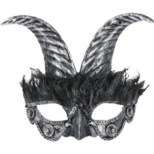 Smiffys 52807 Silver Masquerade Horned Mask - Costume Props Smiffys 52807 Silver Masquerade Horned Mask - Costume Props