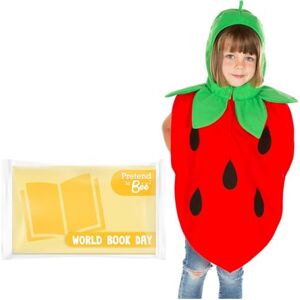 PRETEND TO BEE Strawberry Tabard Dress Up Costume for Kids, Unisex, 3-7 Years, Red PRETEND TO BEE Strawberry Tabard Dress Up Costume for Kids, Unisex, 3-7 Years, Red