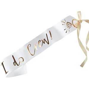 Ginger Ray White & Gold I Do Crew Hen Party Decorative Sashes 6 Pack Ginger Ray White & Gold I Do Crew Hen Party Decorative Sashes 6 Pack