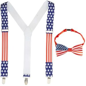 W WIDMANN MILANO Party Fashion Widmann 10027 – Costume Set USA, 2 Pieces, Braces and Bow Tie, America, Accessories, Carnival, Fancy Dress, Theme Party W WIDMANN MILANO Party Fashion Widmann 10027 – Costume Set USA, 2 Pieces, Braces and Bow Tie, America, Accessories, Carnival, Fancy Dress, Theme Party