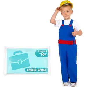 PRETEND TO BEE Builder Dress Up Costume for Kids, Overall and Helmet, 3-5 Years PRETEND TO BEE Builder Dress Up Costume for Kids, Overall and Helmet, 3-5 Years