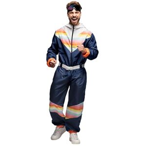 Boland 88827 80s retro skier Adult ski Suit, Multicoloured, L Boland 88827 80s retro skier Adult ski Suit, Multicoloured, L