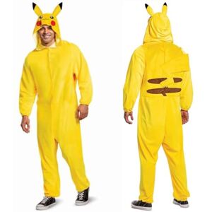Disguise Pokémon Pikachu Adult Unisex Jumpsuit, Official Pokémon Licensed Adult Fancy Dress, Soft Comfortable Material, Detailed Hood with Dimensional Ears, in Size S/M and L/XL Disguise Pokémon Pikachu Adult Unisex Jumpsuit, Official Pokémon Licensed Adult Fancy Dress, Soft Comfortable Material, Detailed Hood with Dimensional Ears, in Size S/M and L/XL