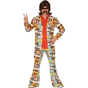 FIESTAS GUIRCA Groovy Disco Mens Fancy Dress Costume 70s Mens Outfit 60s Hippie Flared Trousers Suit Fancy Dress Men Size S 36-38 FIESTAS GUIRCA Groovy Disco Mens Fancy Dress Costume 70s Mens Outfit 60s Hippie Flared Trousers Suit Fancy Dress Men Size S 36-38