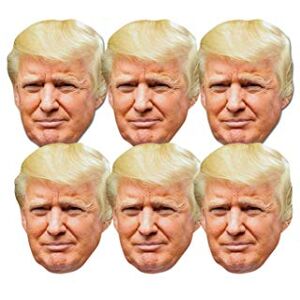 STAR CUTOUTS SMP366 Fun Cardboard Six Pack of Face Masks of Donald Trump. Great Talking Point, Fun for Events and Parties. Hand/A STAR CUTOUTS SMP366 Fun Cardboard Six Pack of Face Masks of Donald Trump. Great Talking Point, Fun for Events and Parties. Hand/A