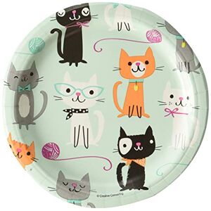 Creative Labs Convertting 8C328595 Cat Purrfect Party Plate, 18 Cm 328595 Multi-Coloured