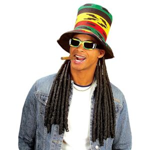 W WIDMANN MILANO Party Fashion Buju Rasta Top withDreadlocks Felt Top Hats Caps & Headwear for Fancy Dress Costumes Accessory W WIDMANN MILANO Party Fashion Buju Rasta Top withDreadlocks Felt Top Hats Caps & Headwear for Fancy Dress Costumes Accessory